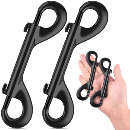 ERKOON Extra Large 4-7/10inch Double Ended Bolt Snaps Hooks 220lbs Load Capacity Zinc Alloy Double Sided Clips Heavy Duty Trigger Snap for Dogs Leashes/Water Bucket/Horse Feed/Hammocks (2 Pack) - size: 2 Pack