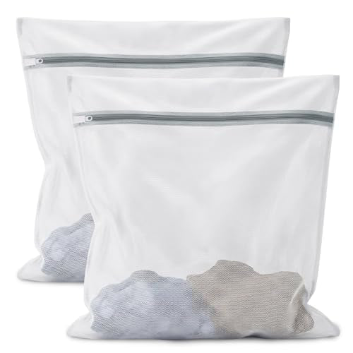 2Pcs Delicate Mesh Washing Bag for Laundry Extra Large Durable Laundry Bags Travel Organization Bag for Lingerie Clothes Sweater Cotton Clothes Shoes Sock 24 x 24 Inches(2XXL)