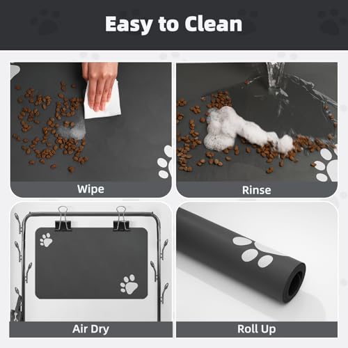 PADOOR Pet Feeding Mat-Absorbent Dog Mat for Food and Water Bowl-No Stains Easy Clean Dog Food Mat-Quick Dry Water Dispenser-Puppy Supplies Accessories