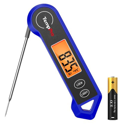 TempPro TP19H 1 Sec Digital Meat Thermometer for Cooking - color: Blue