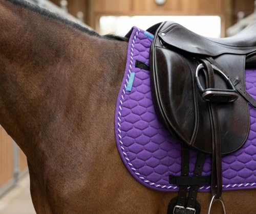 Horse Saddle Pad English Quilted Contoured All-Purpose Trail 72TS09 - color: Purple