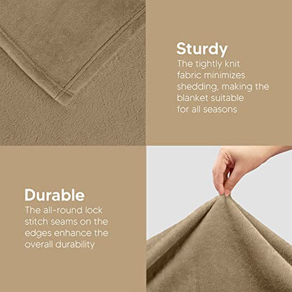 Utopia Bedding Ultra Soft Fleece Bed Blanket Throw Size Camel (50x60 Inch) - color: Camel, size: Throw (50x60 Inch)