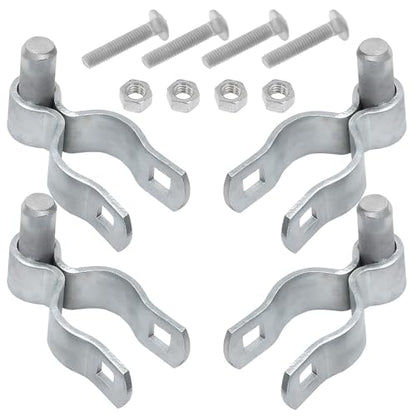 2-3/8" Chain Link Fence Frame Gate Post Male Hinge, Pack of 4,Galvanized Steel Gate Hinge for Fence Posts, Bolts & Nuts Included - size: 2-3/8" Male