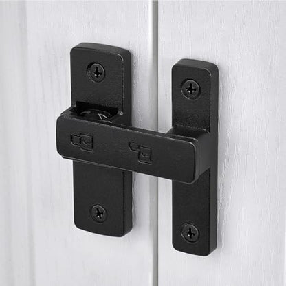 Matte Black 180 Degree Zinc Alloy Barn Door Latch, Flip Gate Lock - color: Matte Black_180 Degree