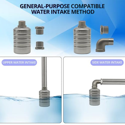 HXH 1 Pack NPT 304 Stainless Steel 1/2" to 3/4'' Water Float Valve Kit