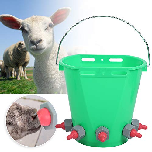 HL MP69 8L Five-Mouth Lamb Milk Feeder Bucket for Sheep Goat | Plastic multi-nipple high capacity feeding pail, suitable for goat, sheep and other livestock nursing feeding