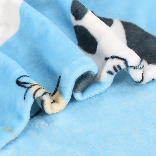 Catalonia Oversized Blanket Hoodie, Cat Print Fleece Wearable Blanket - color: Cat Blue