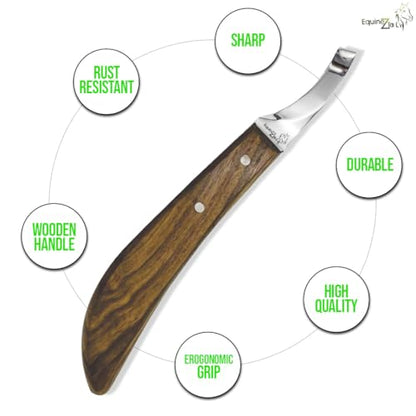 Farrier Hoof Knives Set–Professional Left & Right Handed Hoof Trimming Knives with Razor Sharp Stainless Steel Blades,Ergonomic Design for Precision Hoof Care for Farriers&Equestrians