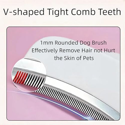Green Small Deshedding Dog Brush, Compact V-Shape Dog Shedding Comb with Ergonomic Design Handle, Pet Lovers Gift for Tiny Breeds and Cats - color: Green, size: Small
