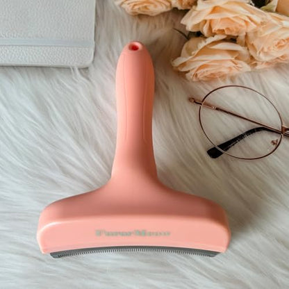 Pet Deshedding Tool with Curve Blade, Cat Grooming Brush, Tight V-shaped Teeth Shedding Comb for Cat and Dog (Pink, Large) - color: Pink, size: Large