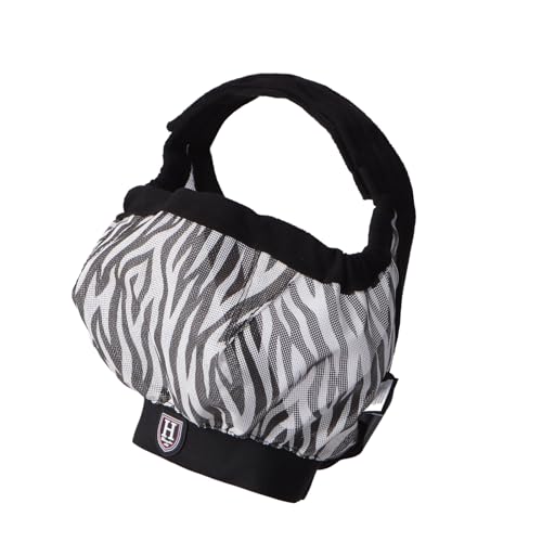 Harrison Howard Cattle Livestock Fly Mask Breathable Mesh Padded Edging with Fun Patterns Large Spacing Forelock Opening Design Adjustable Fit for Cattle Zebra - color: Zebra