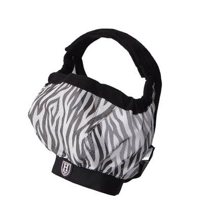 Harrison Howard Cattle Livestock Fly Mask Breathable Mesh Padded Edging with Fun Patterns Large Spacing Forelock Opening Design Adjustable Fit for Cattle Zebra - color: Zebra