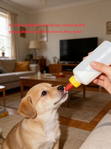 Goat Feeding Bottle Set, 400 ml Heavy-Duty Plastic Lamb Feeding Bottle, 2 Pack with 10 Silicone Nipples, Nursing Bottle for Lambs, Goats, Calves