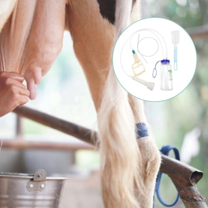 Totority Manual Milking Machine for Goats & Cows, 1L Portable Hand Vacuum Pump Milker Kit, Food-Grade Sheep Milking Bucket for Small Farm, Home, Daily Use
