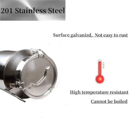 Stainless Steel Milk Bucket with Spigot, 20L/5.25Gallon 201 Steel Milk Buckets with Lid SS Milk Can Large Milk Jug Liquid Container, Airtight Design, Keep Food Dry and Fresh - size: 20L/5.25Gallon, w/Spigot