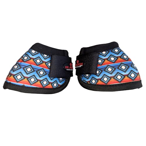 HILASON Med Horse No Turn Training Protective Shock Absorbing Bell Boots Black/Blue