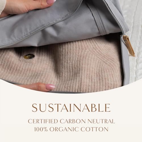 Hayden Hill Luxury Organic Cotton Sweater Storage Bag For Cashmere 15 Inch - color: Light Gray