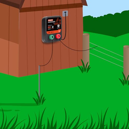 Electric Fence Charger, Electric Fence Energizer 0.1 Joule Ac Powered - size: 101-1