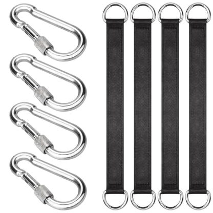 4 PCS Tree Swing Straps Hanging Kit with 4 Carabiners, 29cm / 0.95FT Length Tree Swing Hanging Straps Kit Perfect for Tree Swing Hammocks Punching Bag Gym Bar Chair Seat Outdoor - size: 0.95ft 4PCS