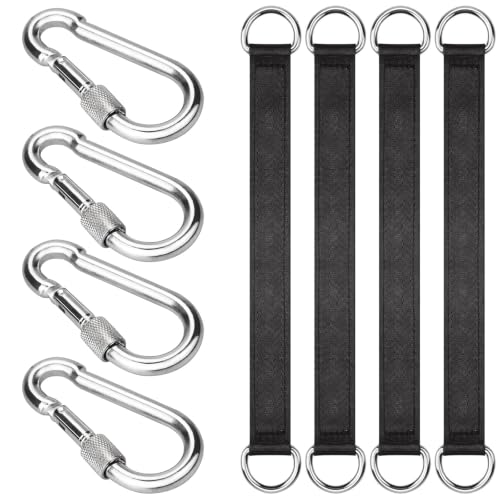 4 PCS Tree Swing Straps Hanging Kit with 4 Carabiners, 29cm / 0.95FT Length Tree Swing Hanging Straps Kit Perfect for Tree Swing Hammocks Punching Bag Gym Bar Chair Seat Outdoor - size: 0.95ft 4PCS