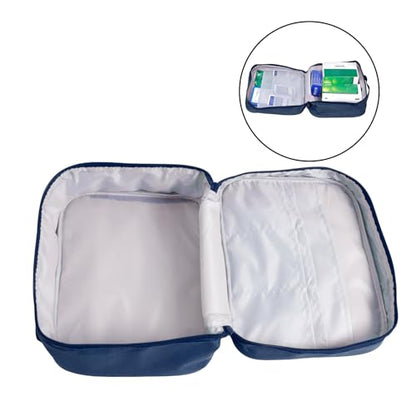 Faylapa First Aid Kit Empty Bag, 9.8x8.3x4.7 Inches Travel Empty First Aid Kit Pouch for Emergency at Home, Office, Car, Outdoors, Boat, Camping, Hiking(Bag Only, Navy Blue) - color: Navy Blue