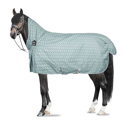 HORZE Avalanche 1200D Lightweight Turnout Blanket with Fleece Lining | Waterproof Horse Rain Sheet - Silver Blue - 72 in