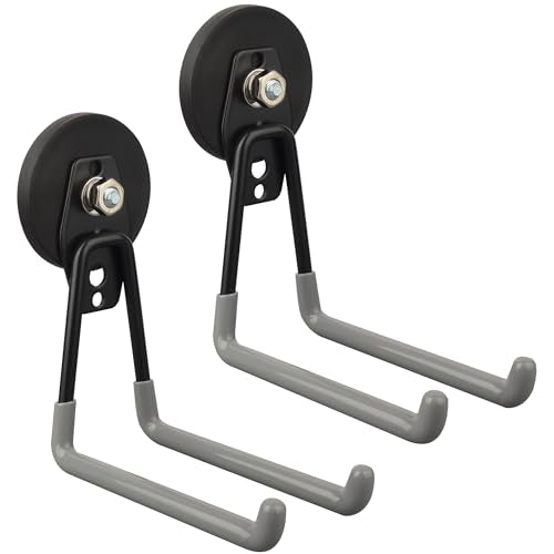 ULIBERMAGNET Magnetic Garage Hook, Cordless Drill Hooks Heavy Duty,Power Tool Organizer,Large Manget with Hooks for Workshop Organization,2 Pack Hook for Drill,Garden Tool(Gray) - style: 2.59INCH 2PACK Gray Large Hooks
