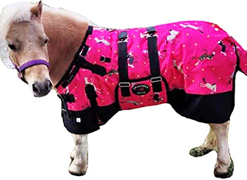 CHALLENGER 1200D Miniature Weanling Donkey Pony Horse Foal Winter Blanket - color: Pink Pony, size: 40 inches