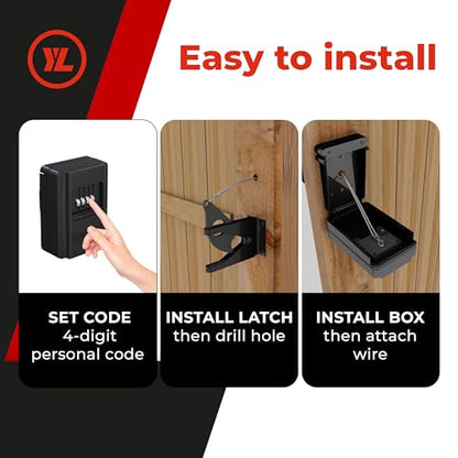 Gate Lock – Secure Keyless Fence Lock and Latch with 2-Way Access – Strong Durable System for Theft Prevention and Home Security, Easy Installation on Wood or Vinyl Gates/Fences (Regular – 2-Pack) - style: Regular (2 Pack)