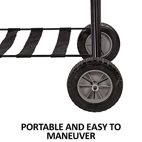 EASY-UP Portable Saddle Rack Stand on Wheels | Folding English & Western Saddle Holder | Horse Tack Room Storage | 8' All-Terrain Rolling Tires