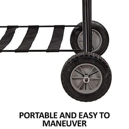 EASY-UP Portable Saddle Rack Stand on Wheels | Folding English & Western Saddle Holder | Horse Tack Room Storage | 8' All-Terrain Rolling Tires