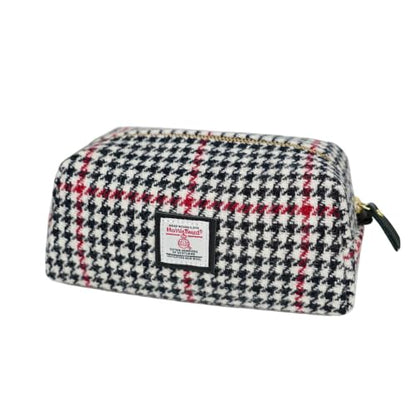 TAILORMAP Harris Tweed Wool Cosmetic Bag, Large Capacity Scottish Tartan Handmade Makeup Organizer, Stain-Resistant Travel Toiletry Pouch for Women (No.3516) - color: No.3516