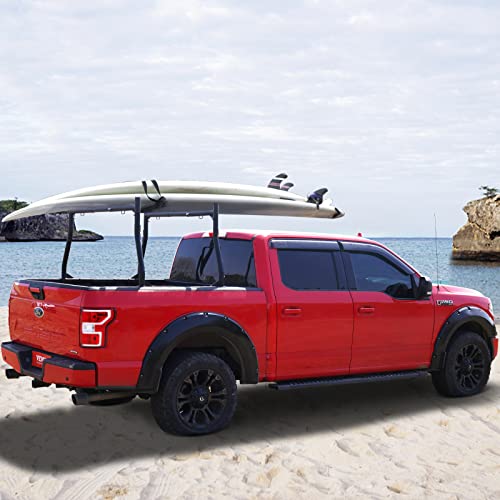 VEVOR Extendable Steel Truck Ladder Rack - 800 lbs Capacity, 46-71 inch, Non-Drilling for Kayak, Surfboard, Lumber, Ladder - style: Non-drilling