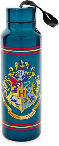 Silver Buffalo Harry Potter Hogwarts Stainless Steel Water bottle with Strap, 27-Ounces (Pack of 12) - color: Harry Potter, size: 27 Ounces (Pack of 12)