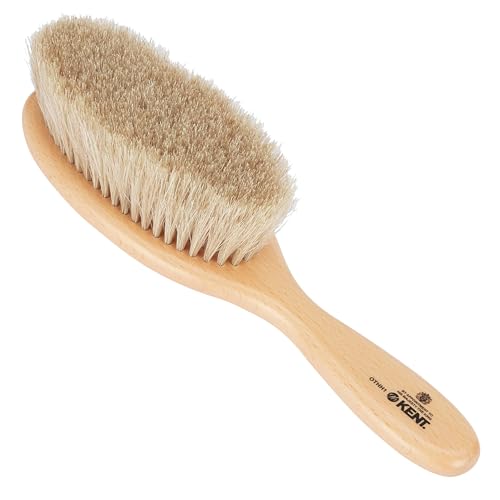 KENT OTHH1 Clothes Brush, 100% Natural Pure Horsehair in Japanese Style Lint Remover for Delicate Cashmere, Wool, and Silk to Keep Fabrics Free from Fibres, Fluff. Luxury Beechwood. Made in England - style: OTHH1