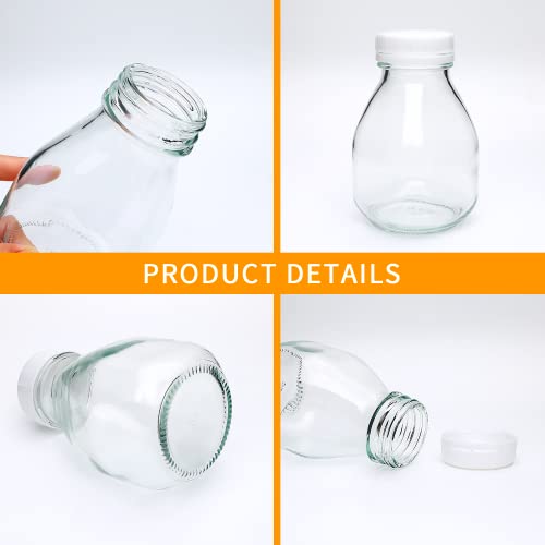 Accguan 22 pcs Glass Milk Bottles,11oz Reusable Glass Bottles with Lids