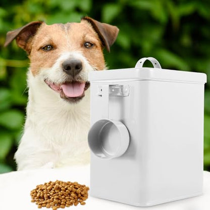 BESTOYARD Metal Storage Bucket with Airtight Lid Iron Food Canister for Grain Flour Laundry Powder Pet Treats 9.05 X 7.28 X 6.49 in Kitchen Counter and Pantry Organizer