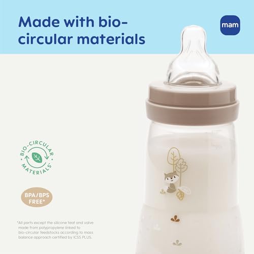 MAM 4.5oz Easy Start Anti-Colic+ Vented Baby Bottle, 0+ Months, 2 Pack, Boy - color: Blue Teal, size: 2 Count (Pack of 1), style: 4.5oz