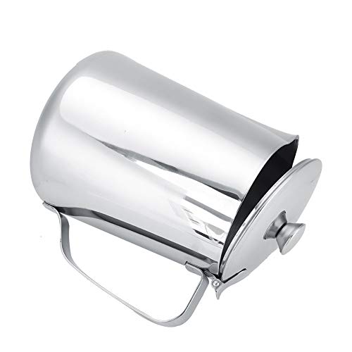 Stainless Steel Coffee Steaming Pitcher - Milk Frothing Cup with Lid for Espresso Machine - Latte Coffee Art (600mL) - size: 20.3 Ounces