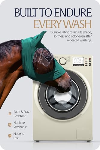 Equinavia Bug Out Horse Fly Mask, Soft Stretch Equine Fly Mask with Ears - color: Turquoise, size: Warmblood