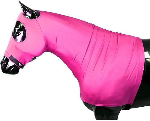 for Horses X-Large Solid Zipper Stretch Hood Neon Pink