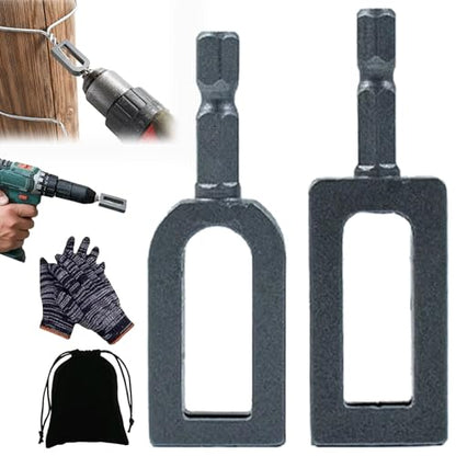Wire Twister Tool for Drill, 2 Pack Wire Twisting Tool for Drill, Heavy Duty Drill Wire Twister Attachment with 9# and 11# Openings for Fence Repair, Farm Ranch Garden Wire Tying and Rebar Tying