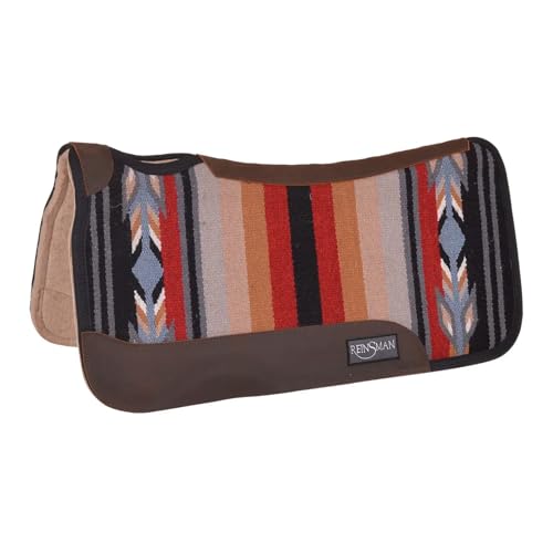 Reinsman APEX Ranahan Wool Soft Breathable Shock-Absorbing Fleece-Lined Moisture-Wicking Contoured Back Protection Wither Relief Horse Riding Saddle Pad - color: Gray Serape
