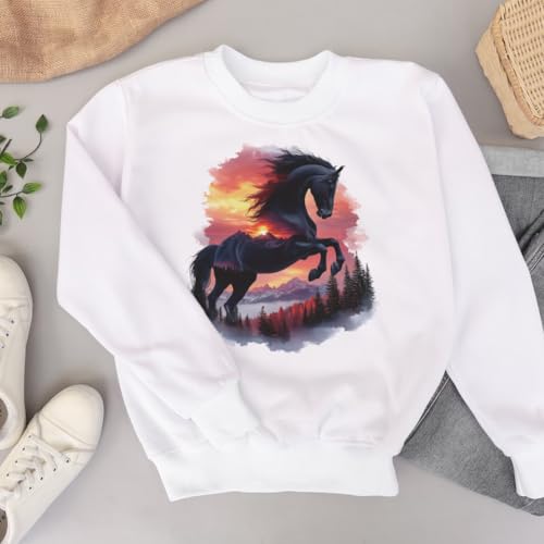 arricraft 9 Sheets Horse Sunset Scenery Iron on Decals Patches, Sunset Birds Forests Streams and Other Patterns Transfer Stickers PET Washable Patches for DIY Clothes Decor, 9.05 inch(23cm) Long - style: Horse Sunset Scenery Theme
