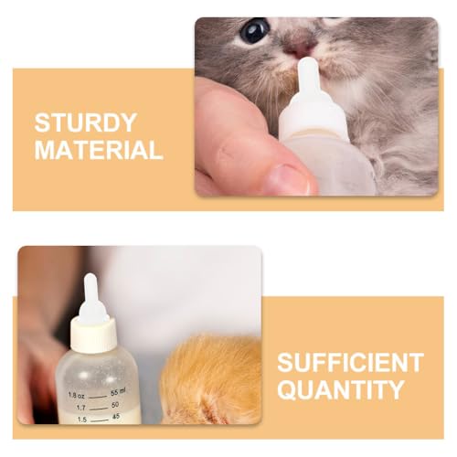 Pet Feeding Bottle Nipple Replacement Kit 8 Pack Silicone Nursing Nipples for Puppy Kitten Rabbit Small Animal Feeding Washable Bottle Accessory for Daily Use