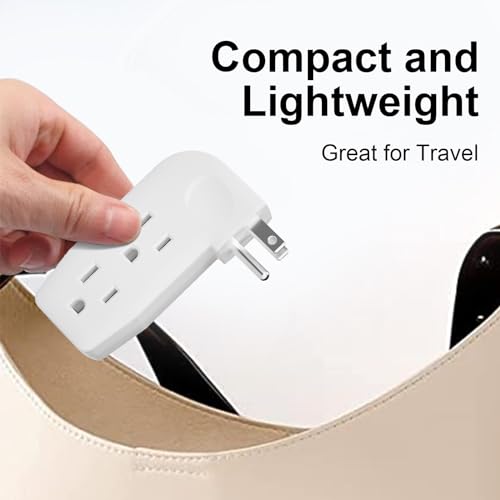 3 Way Outlet Vertical Wall Tap Splitter Adapter with 3 Prong Plug. - color: white/1PK