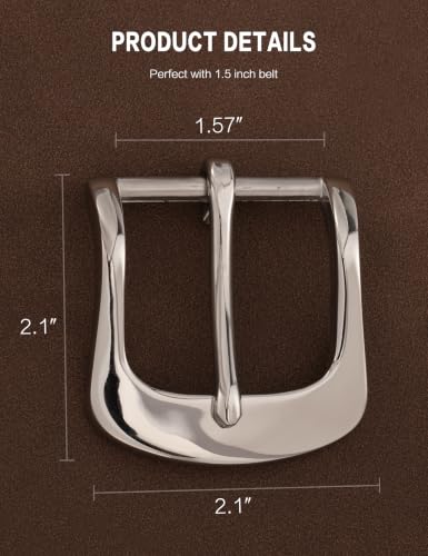 1.5" Heavy Duty Stainless Steel Belt Buckle, Solid Polished Metal for DIY Belts, Dog Collars & Horse Tack - color: Stylle-3
