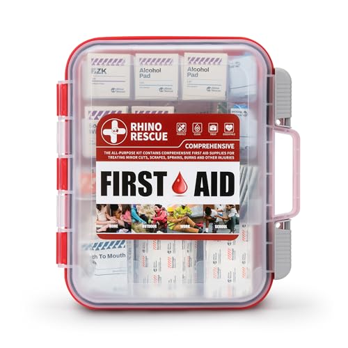 RHINO RESCUE 371pcs OSHA First Aid Kit for Home & Business - size: 350 Piece