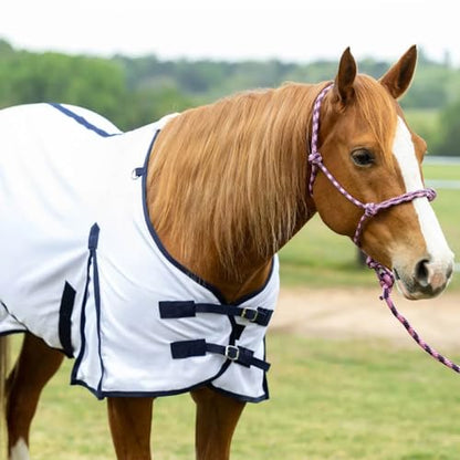 Reinsman Fly Sheet - Lightweight Breathable Ventilated Non-Slip Standard Neck Summer Mesh Sheet for Horses, White - 75" - size: 75"