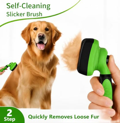 Dog Brush for Shedding,Deshedding Slicker Undercoat Rake Brush for Dog,6PCS - color: Green-6S